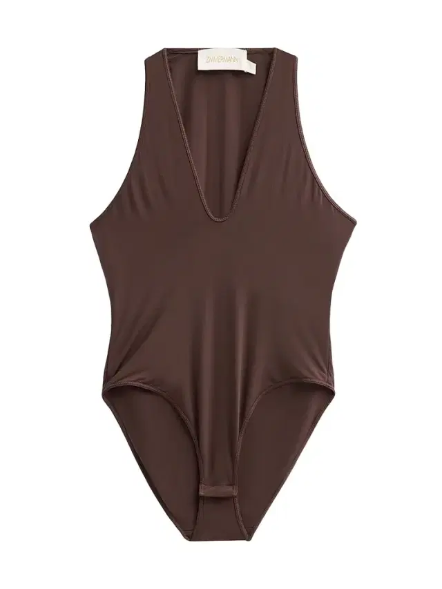 Zimmermann Women's Luna Plunge Bodysuit - Chocolate