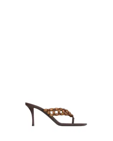 Yves Saint Laurent ZINA sandals in wooden beads | Thumbnail 1