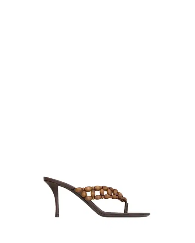 Yves Saint Laurent ZINA sandals in wooden beads
