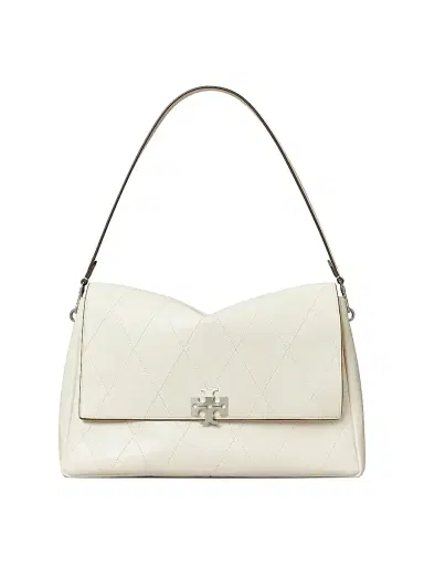 Tory Burch Women's Charlie Large Quilted Leather Shoulder Bag - Light Cream | Thumbnail 1 Tory Burch Women's Charlie Large Quilted Leather Shoulder Bag - Light Cream | Thumbnail 1