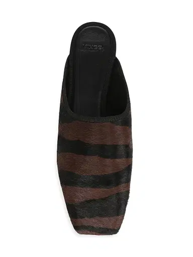 Vince Women's Dakota Zebra-Print Calf Hair Mules - Molton Brown - Size 11 | Thumbnail 4