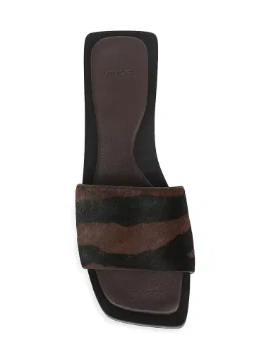 Vince Women's 32MM Barbara Studded Zebra-Print Calf Hair Sandals - Molton Brown - Size 11 | Thumbnail 4
