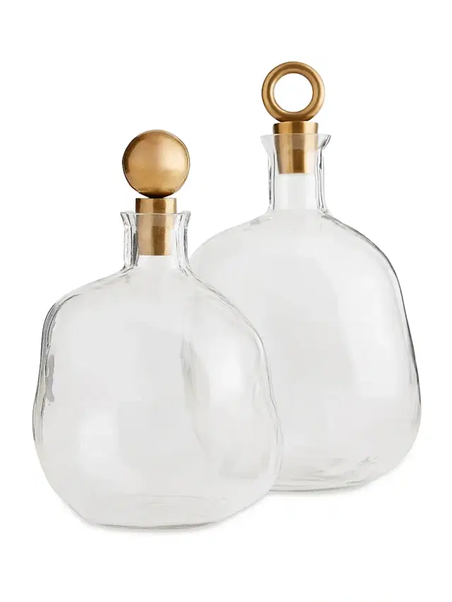 Arteriors Fraunces 2-Piece Decanter Set - Clear