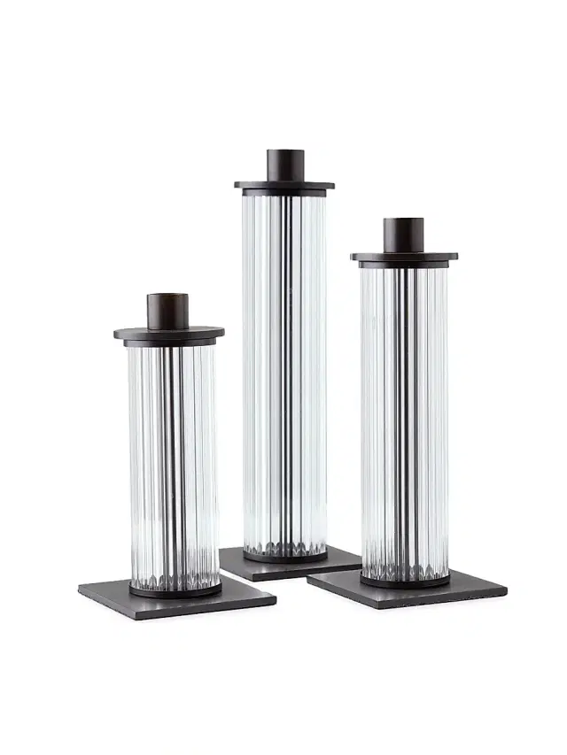 Arteriors Wimble 3-Piece Candleholder Set - Black