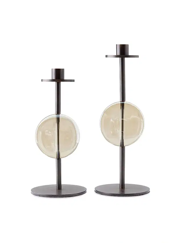Arteriors Terrell 2-Piece Candleholder Set - Black