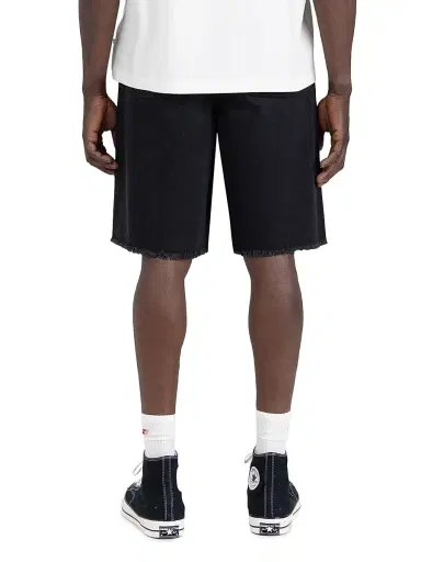 Honor The Gift Men's Fringe-Hem Cotton-Blend Drawstring Shorts - Black | Thumbnail 3