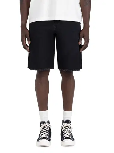 Honor The Gift Men's Fringe-Hem Cotton-Blend Drawstring Shorts - Black | Thumbnail 1