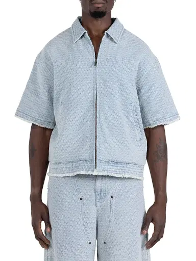 Honor The Gift Men's Drop Shoulder Cotton Denim Shirt - Light Indigo - Size XXL | Thumbnail 1 Honor The Gift Men's Drop Shoulder Cotton Denim Shirt - Light Indigo - Size XXL | Thumbnail 1