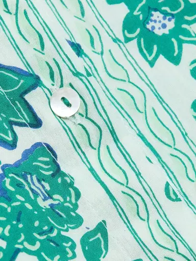 Ro's Garden Women's Catherine Floral Cotton Midi-Dress - Green Serendipia - Size XL | Thumbnail 7 Ro's Garden Women's Catherine Floral Cotton Midi-Dress - Green Serendipia - Size XL | Thumbnail 7