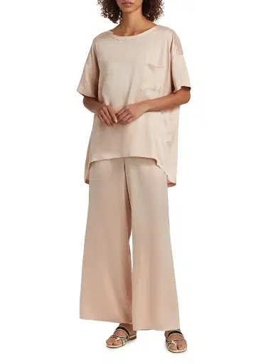 Lunya Women's Washable Silk T-Shirt & Pants Pajamas | Thumbnail 2 Lunya Women's Washable Silk T-Shirt & Pants Pajamas | Thumbnail 2