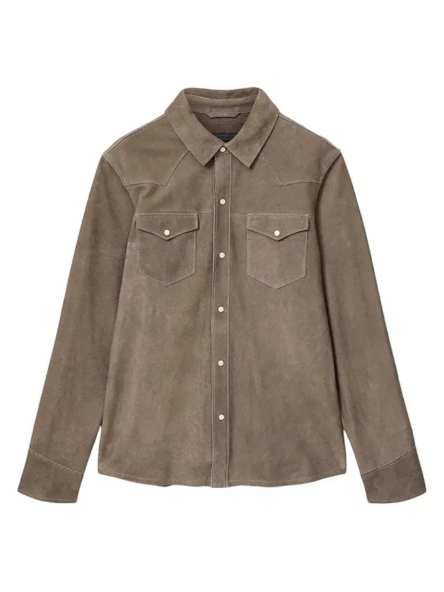 John Varvatos Men's Sage Suede Shirt Jacket - Haze Grey