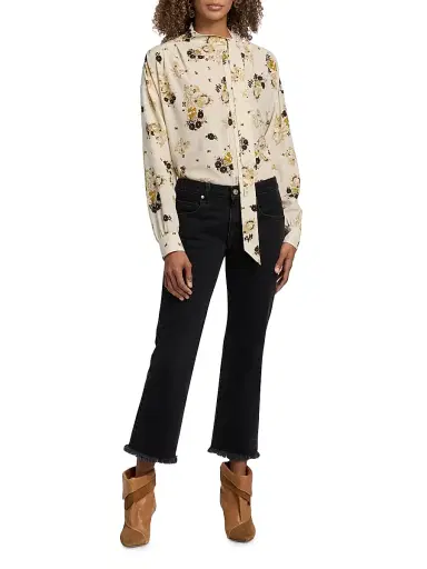 Isabel Marant Women's Fedry Floral Silk Shirt - Ecru | Thumbnail 2 Isabel Marant Women's Fedry Floral Silk Shirt - Ecru | Thumbnail 2