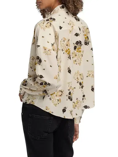 Isabel Marant Women's Fedry Floral Silk Shirt - Ecru | Thumbnail 5 Isabel Marant Women's Fedry Floral Silk Shirt - Ecru | Thumbnail 5