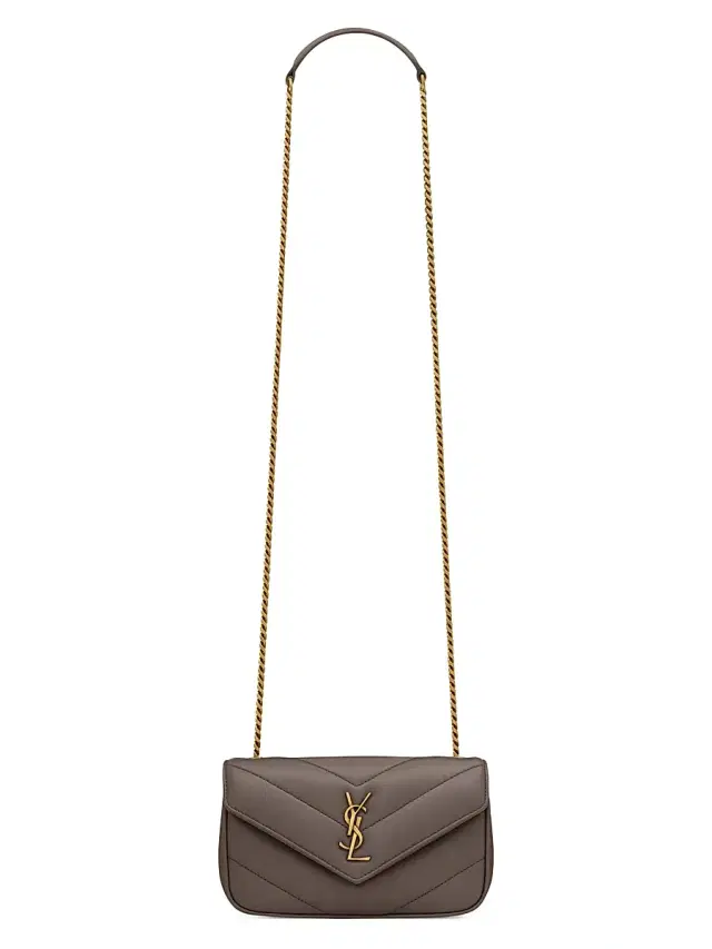 Saint Laurent Women's Loulou Mini Bag in Lambskin Leather - Urban Grey