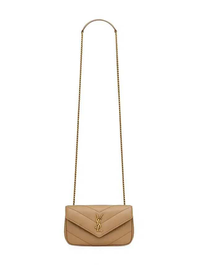 Saint Laurent Women's Loulou Mini Bag in Lambskin Leather - Natural Tan