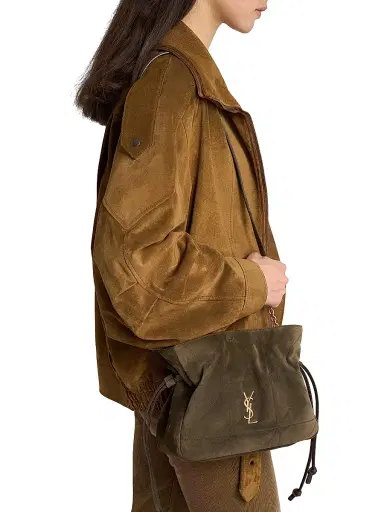 Saint Laurent Women's Jamie Shoulder Bag in Suede Leather - Light Musk | Thumbnail 3 Saint Laurent Women's Jamie Shoulder Bag in Suede Leather - Light Musk | Thumbnail 3