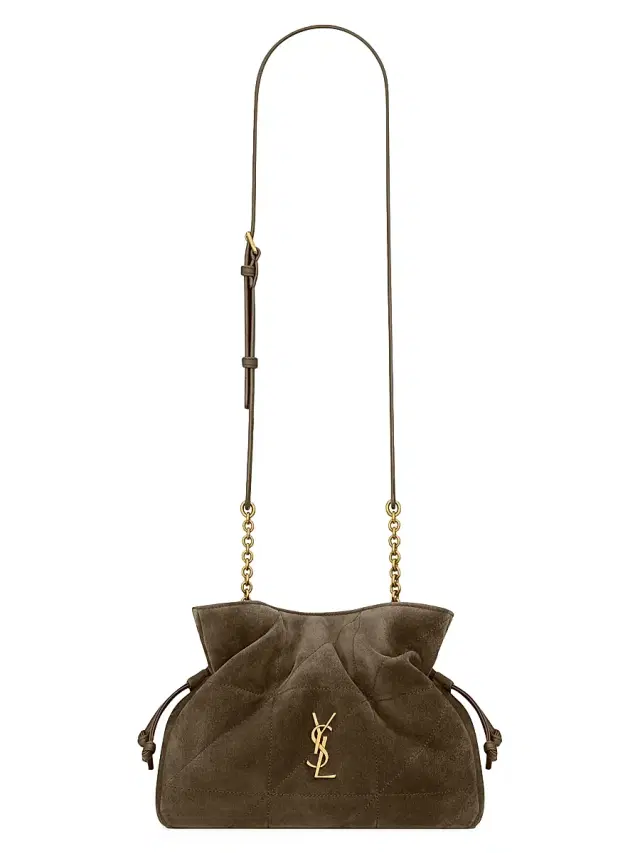 Saint Laurent Women's Jamie Shoulder Bag in Suede Leather - Light Musk