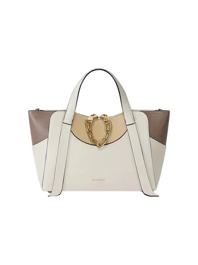 Givenchy Women's  the Snatch Top Handle Bag in Grained Bicolor Leather -  Natural Beige