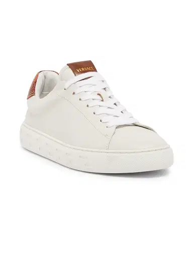 Versace Men's Greca Leather Low-Top Sneakers | Thumbnail 2