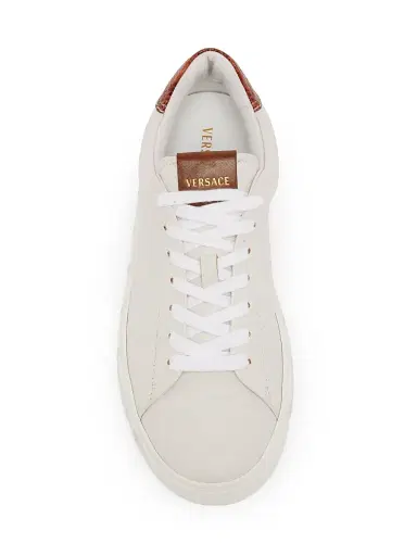 Versace Men's Greca Leather Low-Top Sneakers | Thumbnail 4