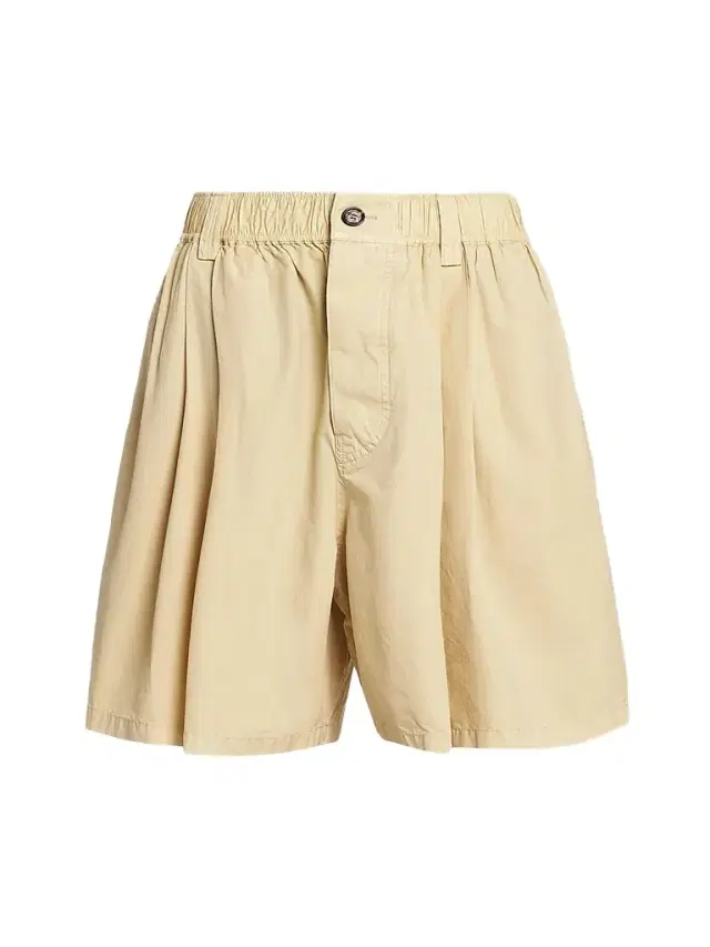 Men's Pleated Cotton Shorts - Corn