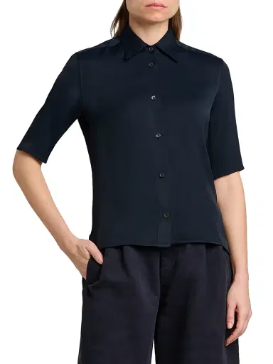 Jil Sander Women's Sable Short-Sleeve Shirt - Midnight - Size 8 | Thumbnail 3 Jil Sander Women's Sable Short-Sleeve Shirt - Midnight - Size 8 | Thumbnail 3