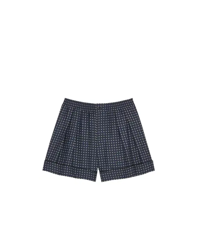 Yves Saint Laurent pajama shorts in square silk satin