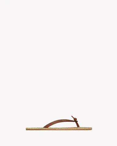 Yves Saint Laurent POOL flip-flops in smooth leather and raffia | Thumbnail 3 Yves Saint Laurent POOL flip-flops in smooth leather and raffia | Thumbnail 3