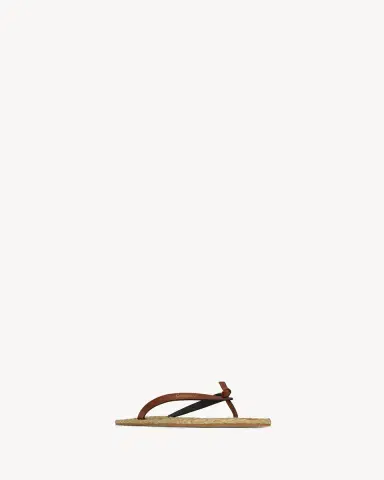 Yves Saint Laurent POOL flip-flops in smooth leather and raffia | Thumbnail 4 Yves Saint Laurent POOL flip-flops in smooth leather and raffia | Thumbnail 4