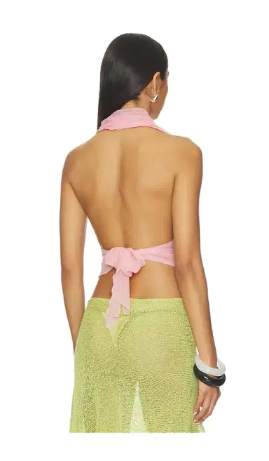 Indah Gisela Solid Gathered Tie-back Halter Top | Thumbnail 3 Indah Gisela Solid Gathered Tie-back Halter Top | Thumbnail 3