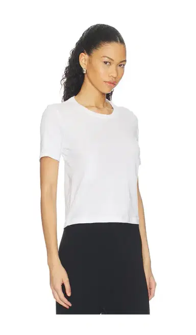 L'Agence Stormy Short Sleeve Crop Crew Neck Tee | Thumbnail 2