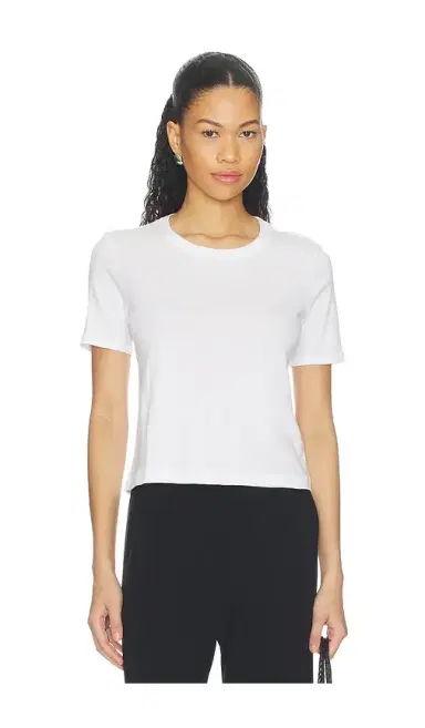 L'Agence Stormy Short Sleeve Crop Crew Neck Tee | Thumbnail 1