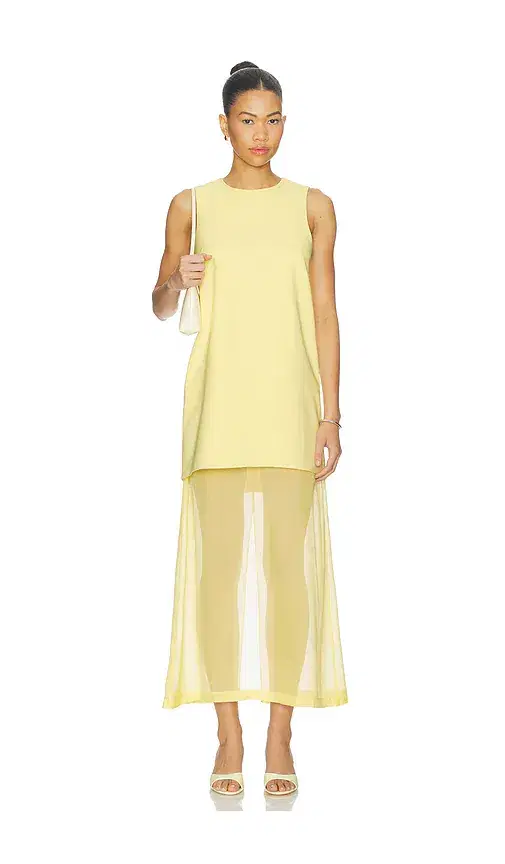 Crepe & Silk Chiffon Dress