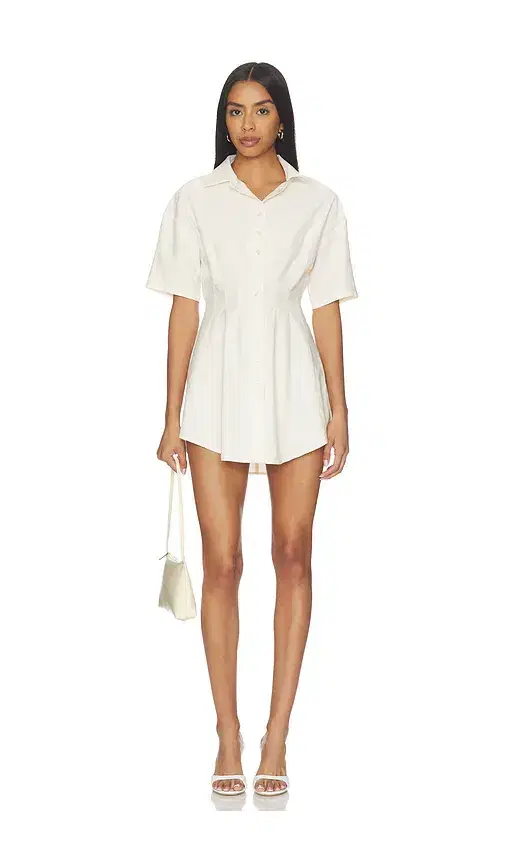 Charitie Short Sleeve Button Up Mini Dress