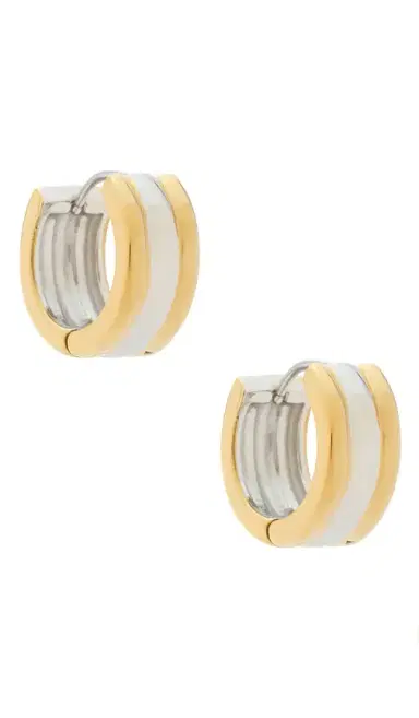 petit moments Mixed Metal Huggie Earrings | Thumbnail 1 petit moments Mixed Metal Huggie Earrings | Thumbnail 1