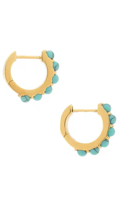 petit moments Turquoise Stone Huggies | Thumbnail 2 petit moments Turquoise Stone Huggies | Thumbnail 2