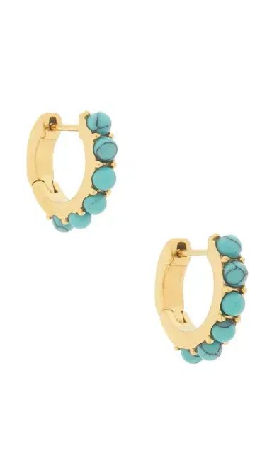 petit moments Turquoise Stone Huggies | Thumbnail 1 petit moments Turquoise Stone Huggies | Thumbnail 1