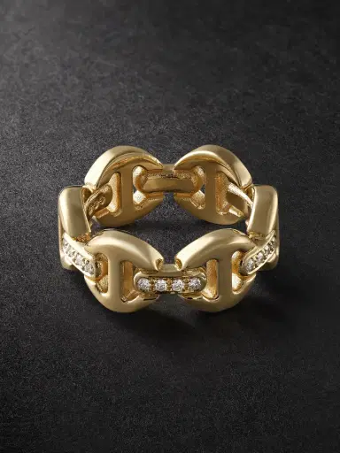 Hoorsenbuhs Dame Tri-Link 18-Karat Gold Diamond Ring - Men | Thumbnail 3 Hoorsenbuhs Dame Tri-Link 18-Karat Gold Diamond Ring - Men | Thumbnail 3