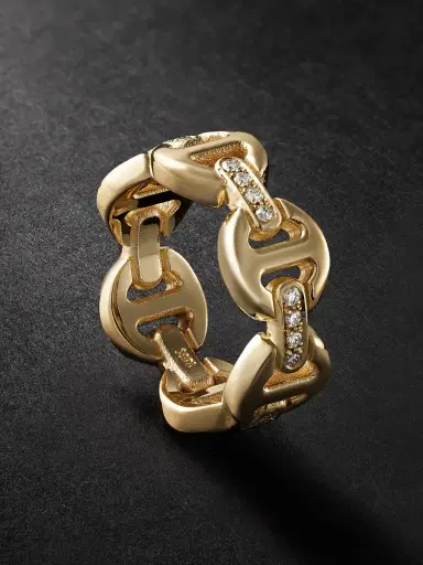 Hoorsenbuhs Dame Tri-Link 18-Karat Gold Diamond Ring - Men | Thumbnail 1 Hoorsenbuhs Dame Tri-Link 18-Karat Gold Diamond Ring - Men | Thumbnail 1