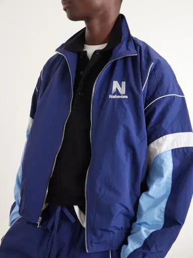 Nahmias Logo-Embroidered Striped Nylon Jacket - Men | Thumbnail 5 Nahmias Logo-Embroidered Striped Nylon Jacket - Men | Thumbnail 5