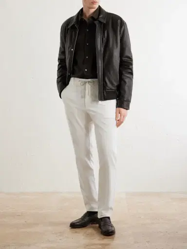ELEVENTY Straight-Leg Cotton-Blend Corduroy Drawstring Trousers - Men | Thumbnail 2