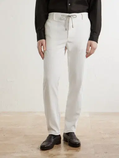 ELEVENTY Straight-Leg Cotton-Blend Corduroy Drawstring Trousers - Men | Thumbnail 3