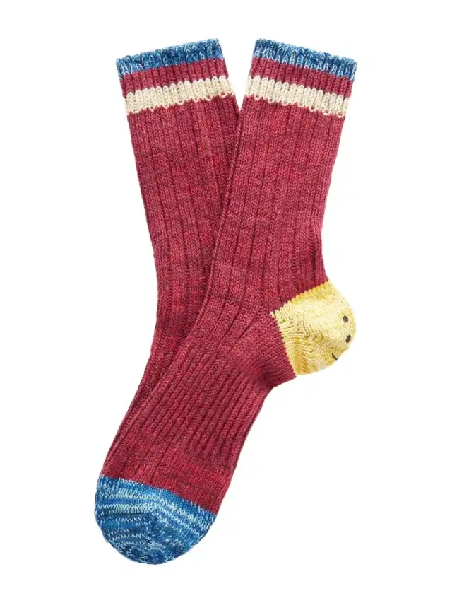 KAPITAL Ivy Rainbowy Happy Heel Cotton and Hemp-Blend Socks - Men