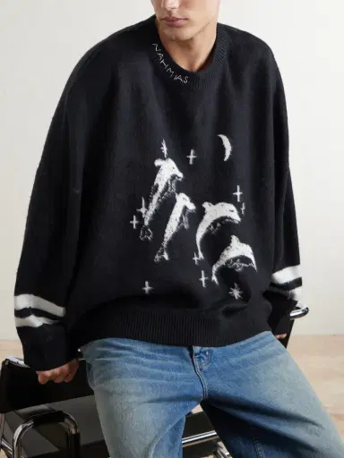 Nahmias Dolphin Dreams Logo-Embroidered Cotton and Wool-Blend Sweater - Men | Thumbnail 5
