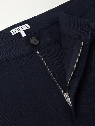 Loewe Logo-Embroidered Wide-Leg Cotton-Blend Drill Trousers - Men | Thumbnail 6