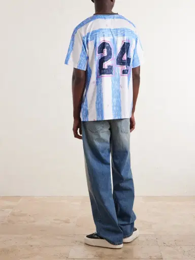 Nahmias Scribble Logo-Print Striped Jersey T-Shirt - Men | Thumbnail 4 Nahmias Scribble Logo-Print Striped Jersey T-Shirt - Men | Thumbnail 4