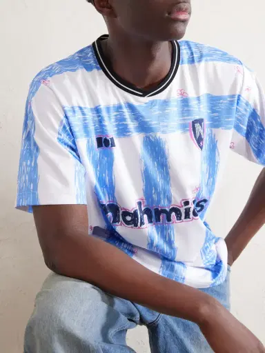 Nahmias Scribble Logo-Print Striped Jersey T-Shirt - Men | Thumbnail 5 Nahmias Scribble Logo-Print Striped Jersey T-Shirt - Men | Thumbnail 5