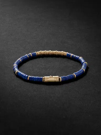 John Hardy Gold Lapis Lazuli Heishi Beaded Bracelet - Men | Thumbnail 3 John Hardy Gold Lapis Lazuli Heishi Beaded Bracelet - Men | Thumbnail 3