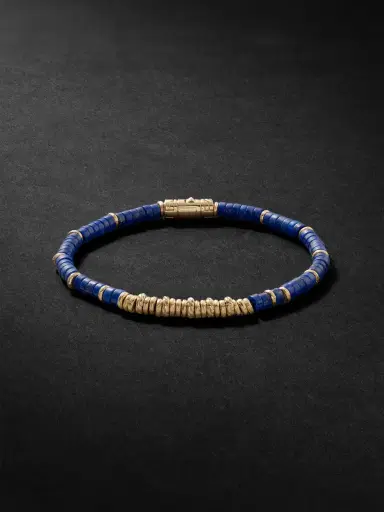 John Hardy Gold Lapis Lazuli Heishi Beaded Bracelet - Men | Thumbnail 1 John Hardy Gold Lapis Lazuli Heishi Beaded Bracelet - Men | Thumbnail 1