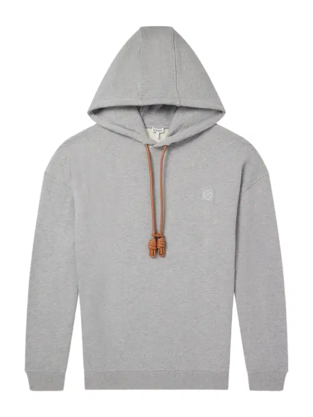 Loewe Anagram-Embroidered Leather-Trimmed Cotton-Fleece Hoodie - Men